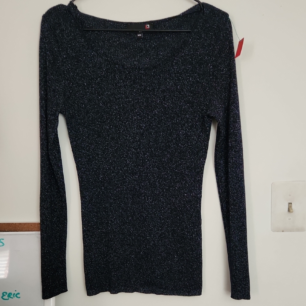 Chic Shimmery Blue Long Sleeve Top